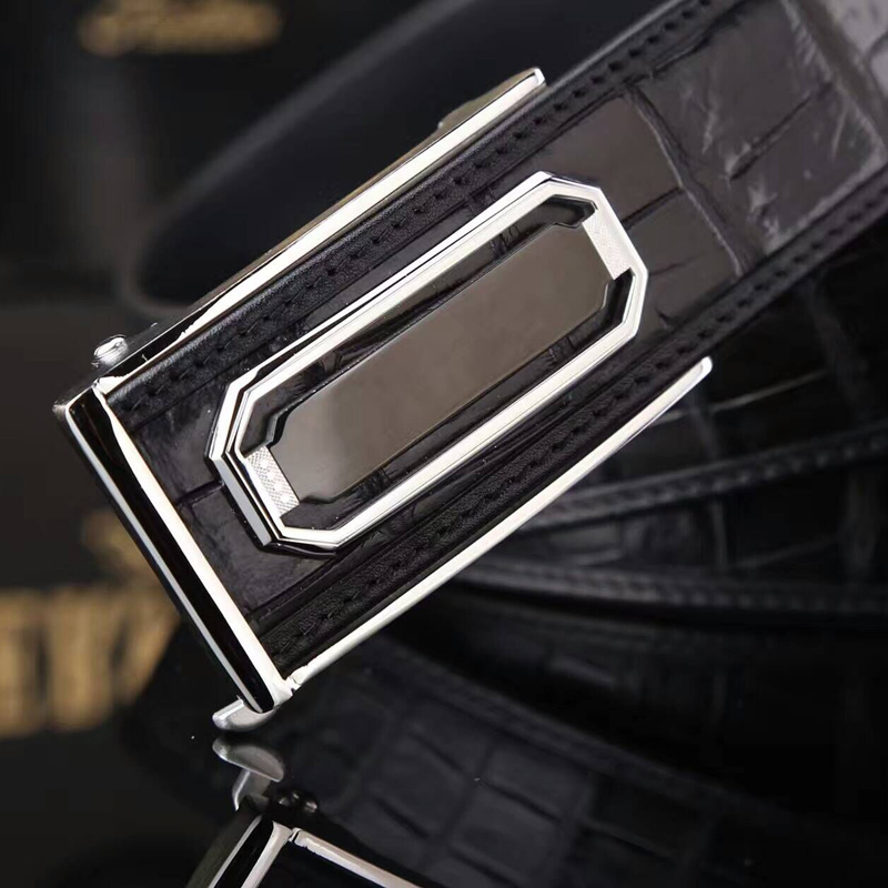 赫泽琼斯hezzjons私人订制鳄鱼皮皮带男士时尚真皮腰带新款钨钢自动扣