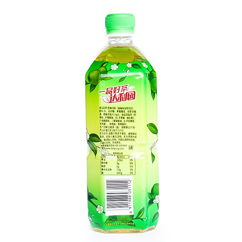 达利园青梅绿茶茶饮料青梅绿茶装年货礼盒 1L*12瓶 整箱装