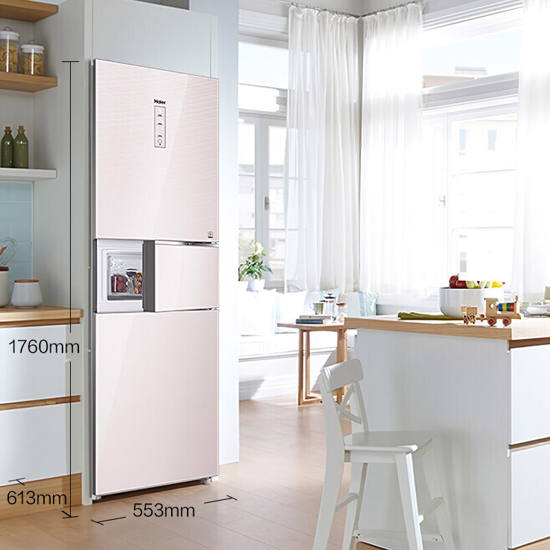海尔(Haier)221升风冷无霜变频彩晶三门冰箱