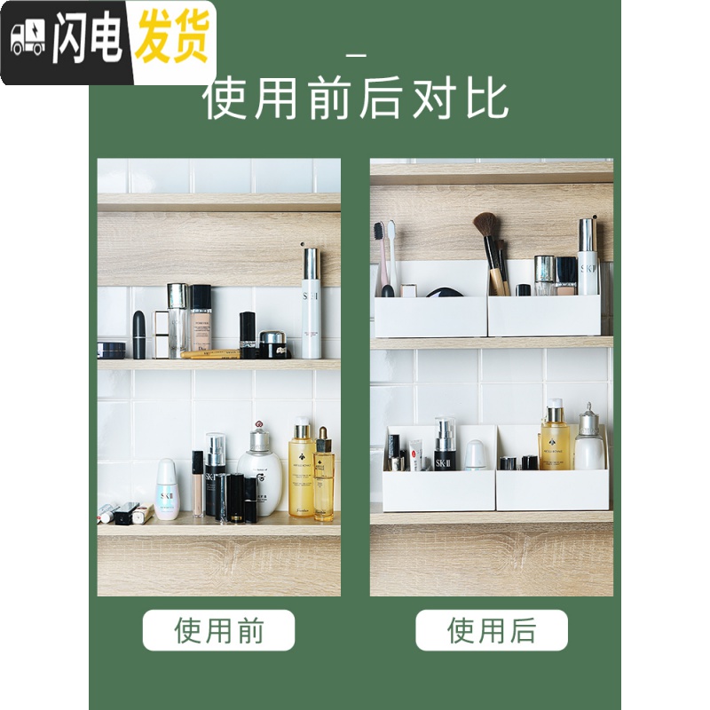 三维工匠化妆品收纳盒置物架桌面浴室镜柜小格子化妆盒口红盒化妆刷整理盒高清大图