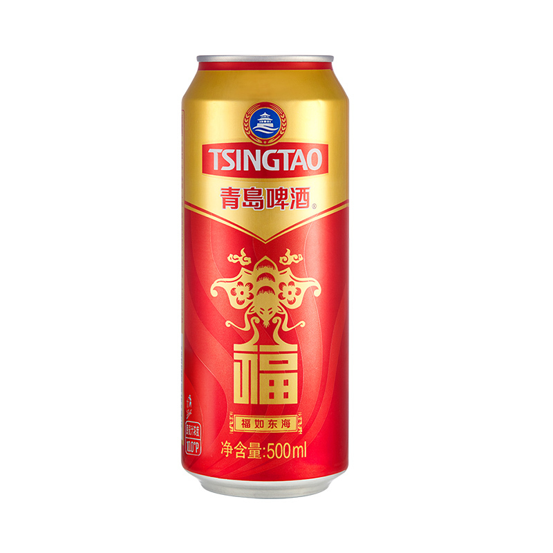 青岛啤酒(TSINGTAO)福如东海 10度 500ml*12罐整箱装 官方直营