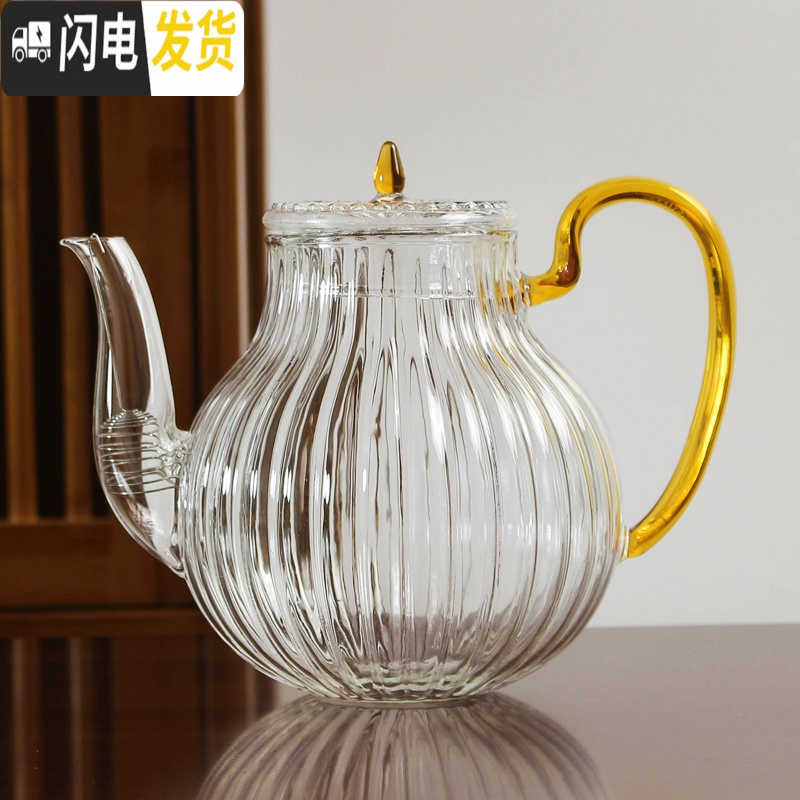 三维工匠花茶杯日式院蜡烛加热茶壶玻璃煮茶养生水果茶壶下午茶具套装 贵妃壶(800)高清大图