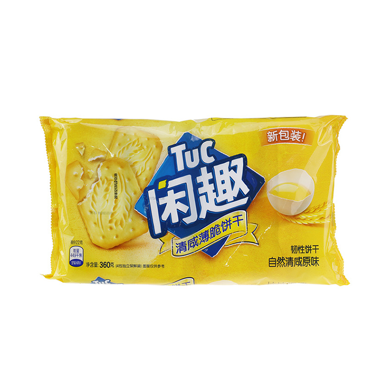 闲趣 韧性饼干 自然清咸原味360g
