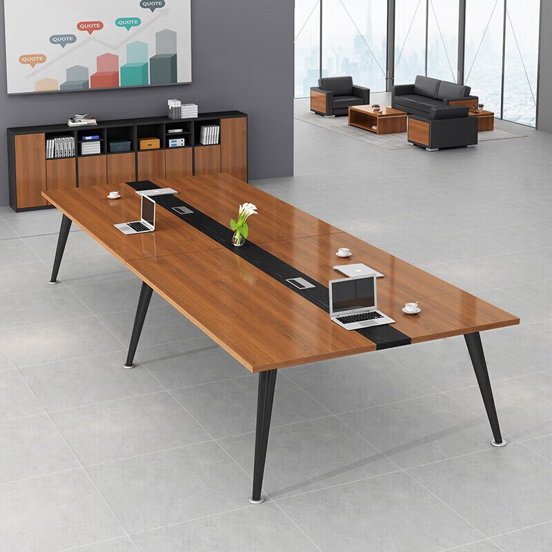 会议桌椅长桌小型洽谈培训办公桌简约现代工作台高清大图