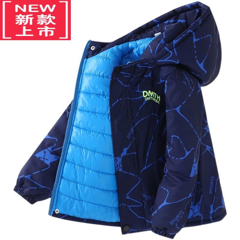 可莉允童装男童2022年冬装洋气中大童儿童加厚冲锋衣棉衣外套棉服时尚图片