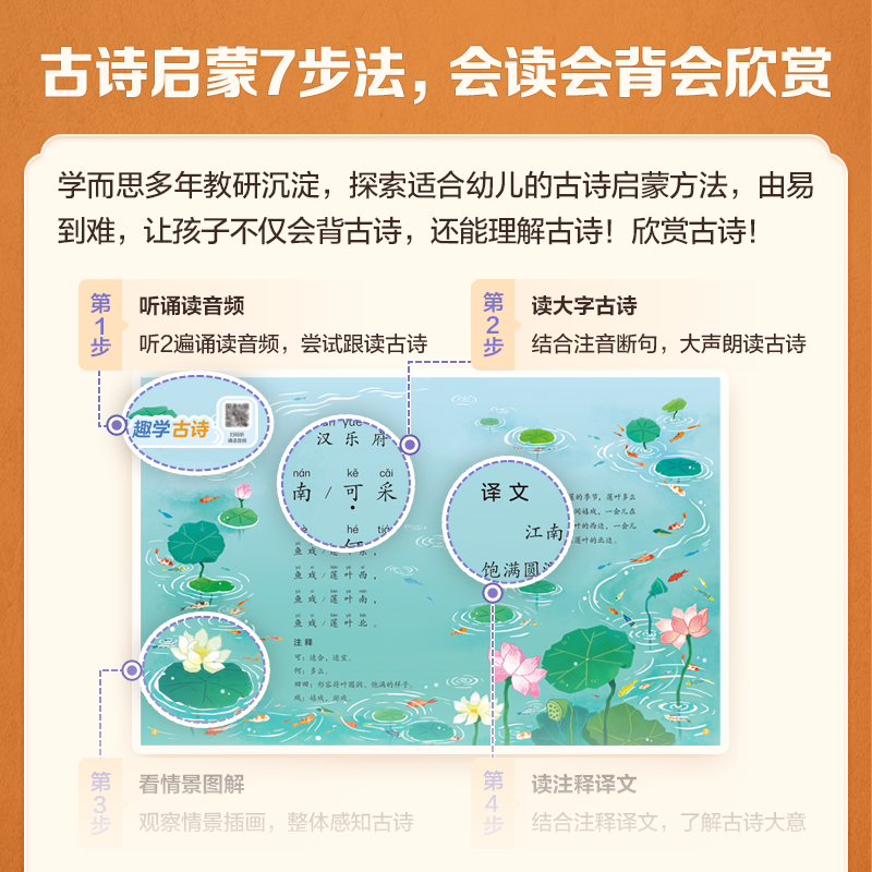 摩比古诗启蒙第一课 [正版]摩比古诗启蒙第一课 分主题拓展文史常识提升大语文综合素养小学生必背古诗词3-7岁幼儿学前启蒙高清大图