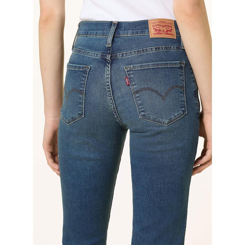 Levi’s女士修身直筒牛仔裤软棉弹性舒适五口袋设计