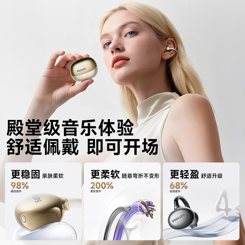 飞利浦 耳夹式蓝牙耳机 TAT3469高清大图