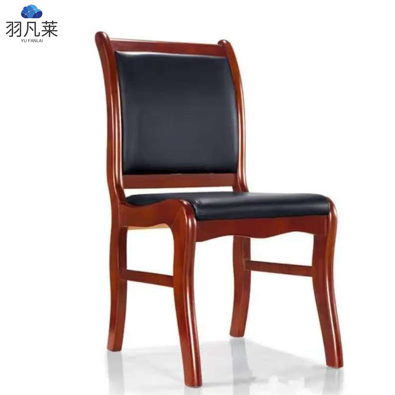 无扶手办公椅职员椅 实木 把高清大图