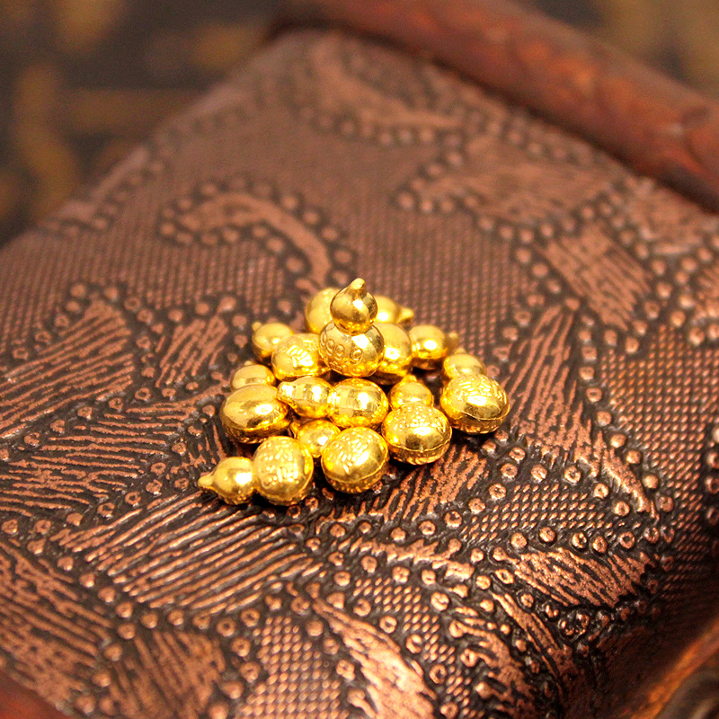 素竹 足金/黄金金条 素竹系列金葫芦 投资收藏赠礼 配送收纳瓶一个 1克金葫芦高清大图