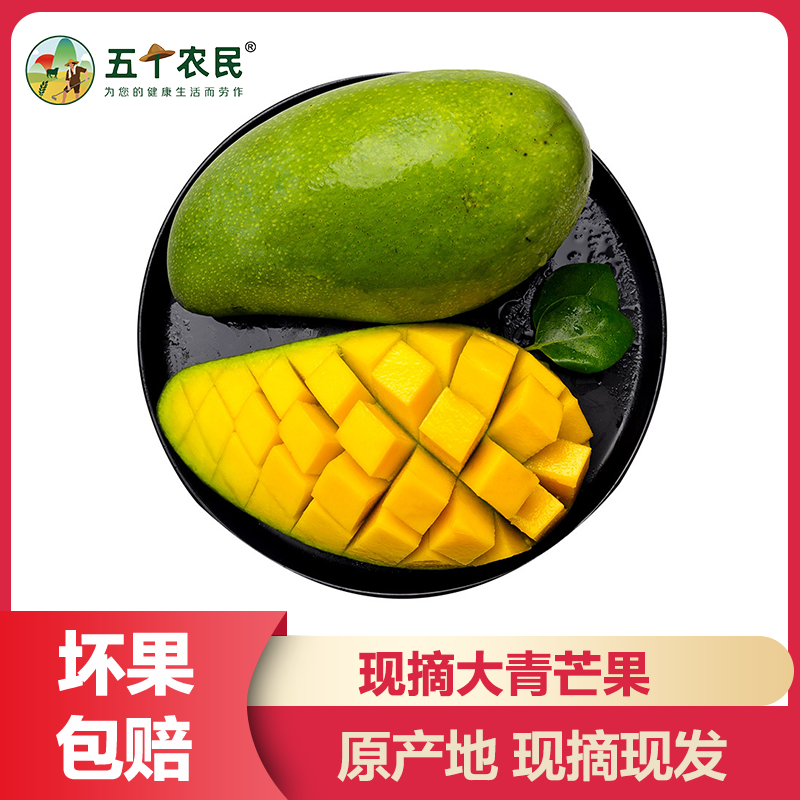 [五个农民] 大青芒 新鲜芒果9-9.5斤装 精选单果500g+