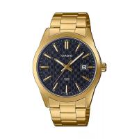 CASIO 男士简约风格金色不锈钢防水手表41mm雅黑表盘