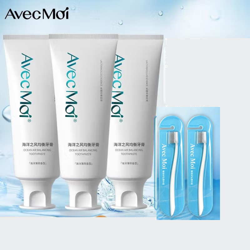 AVEC MOI海洋之风益生菌套装牙膏100g*3+牙刷*1 FZ-004