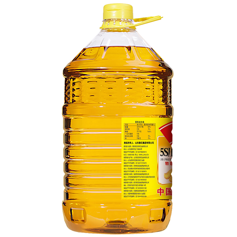 鲁花5S压榨一级花生油5.38L物理压榨家用花生油 加量不加价 日期新鲜高清大图