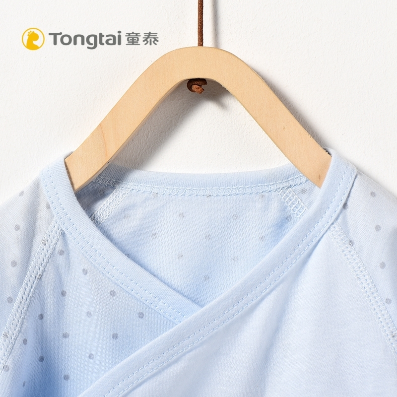 童泰TONGTAI婴幼儿内衣纯棉初生儿夏季薄款蝴蝶哈衣0-6个月宝宝连体衣爬爬服婴幼儿通用66cm