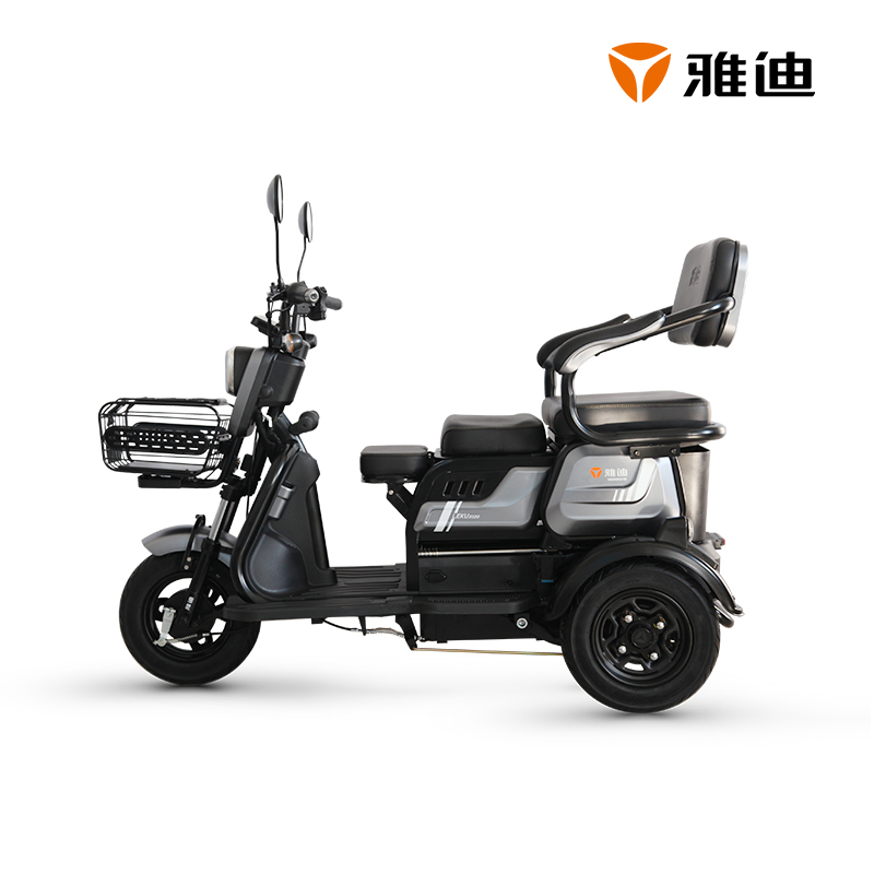 雅迪电动三轮车48v20a乐酷2020雅迪电瓶三轮铅酸代步车油光尼卡灰参数