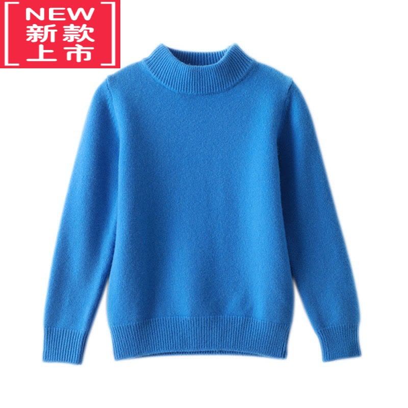 可莉允儿童衫秋冬季女童加厚男童纯打底衫中大童半高领男孩毛衣图片