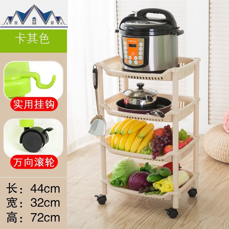 果蔬收纳筐厨房蔬菜置物架落地多层菜筐储物整理锅架放菜架菜篮子 三维工匠高清大图