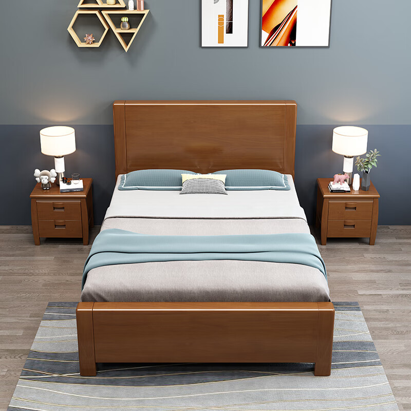 域赢实木床单位宿舍床公寓床木质床18米框架颜色可选