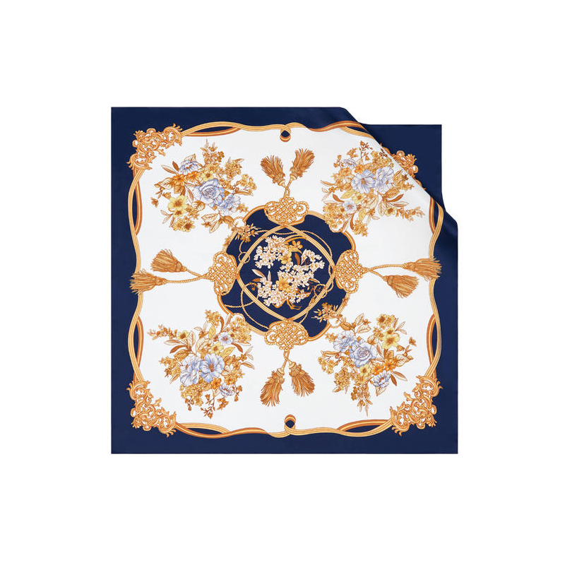 万事利wensli2019秋冬新品印花真丝丝巾小方巾桑蚕丝女士时尚百搭精致