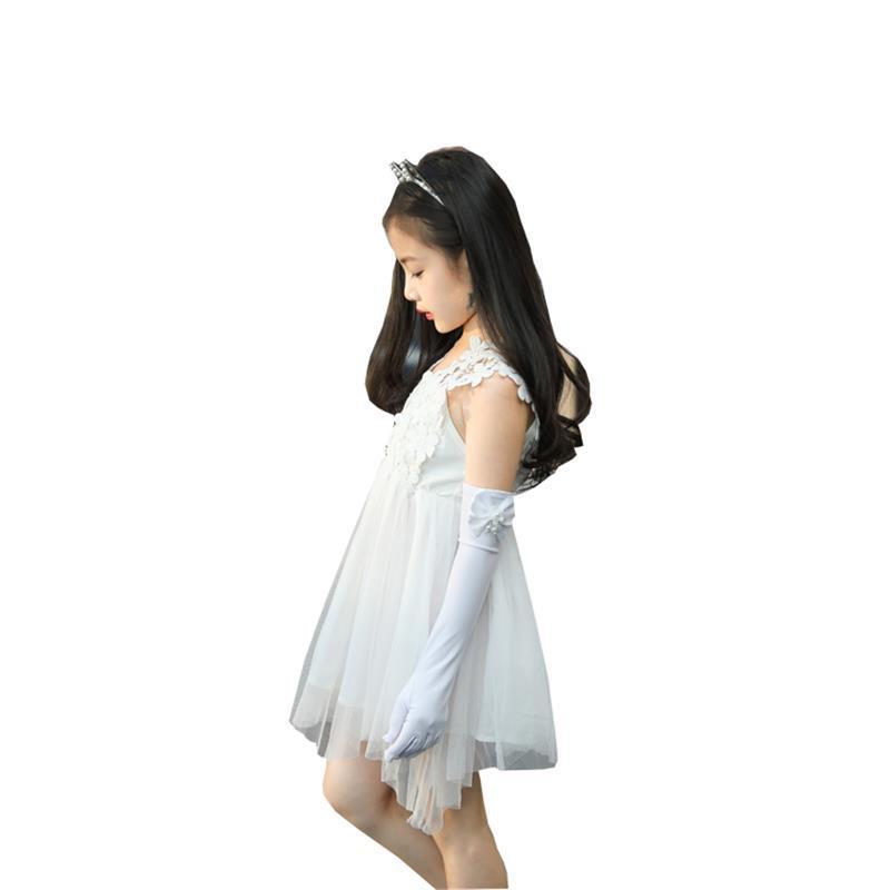 儿童小手套幼儿园演出白色长手套女童公主裙礼服舞蹈礼仪小孩手长白