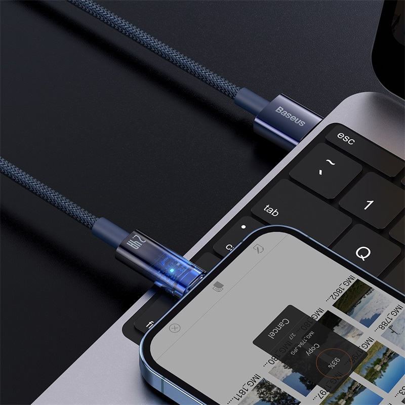 倍思适用于苹果数据线 PD快充线iPhone13手机充电线自动断电12pro1米USB转lighting快充线