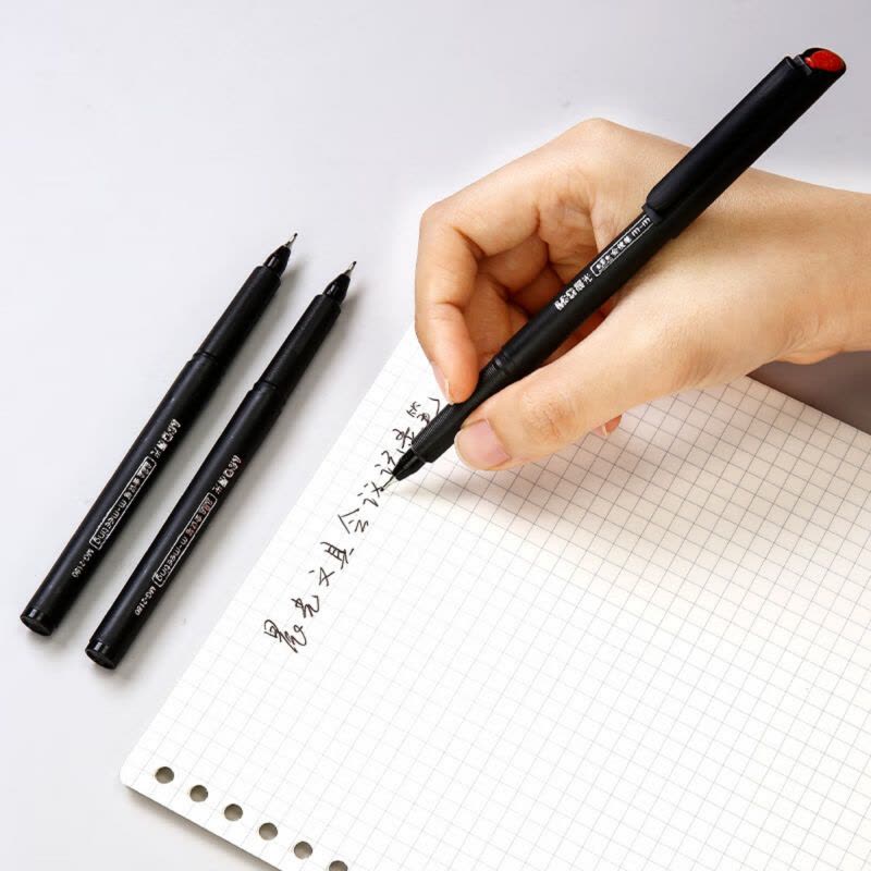 晨光拔盖中性笔办公会议MG2180黑(12支/盒)图片