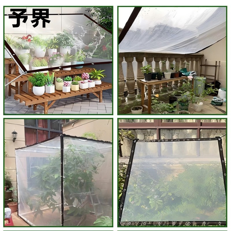 予界 透明防水布 保温防寒塑料户外篷布透明防雨篷布 2*6m[12平方米]高清大图