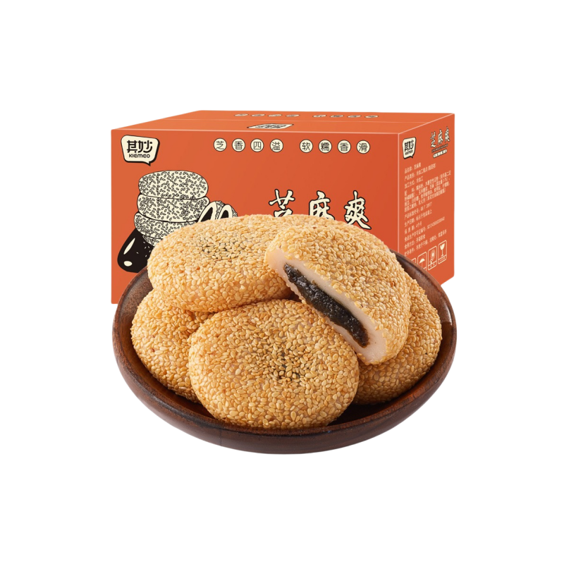 430g*2箱 约18包 夹心麻薯芝麻爽糯米糍粑整箱传统糕点散装饼干零食早餐小面包茶点