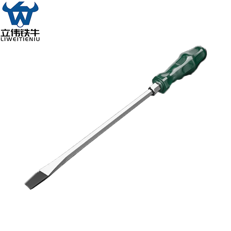 立伟铁牛绿胶炳螺丝刀8*250一字敲击型/把高清大图