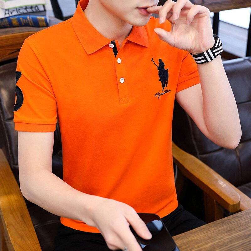 梵克公牛短袖t恤男士polo衫男夏季新款基础大众修身棉白色t恤衫翻领