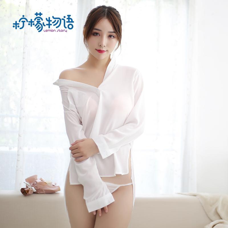 情趣内衣女极度性感OL职业秘书装夜店小胸制服大码透视激情白衬衫