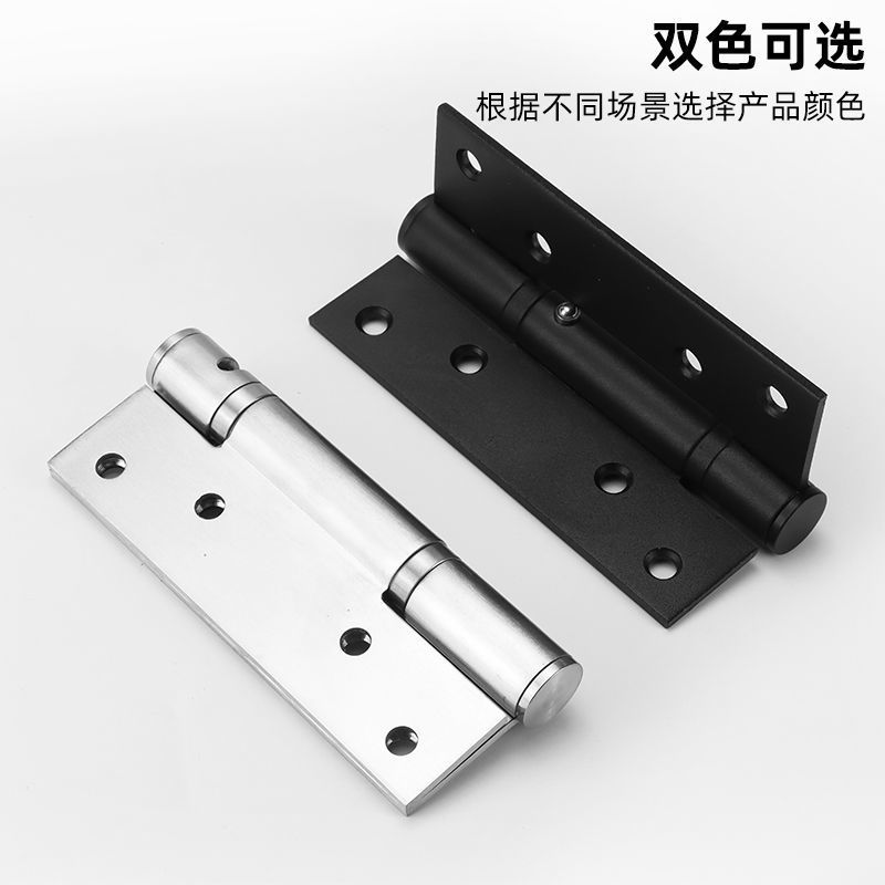 5寸合页(带定位+缓冲)哑黑 隐形门合页90度荷叶铝合金阻尼缓冲合页自动关门闭门器可调节力度