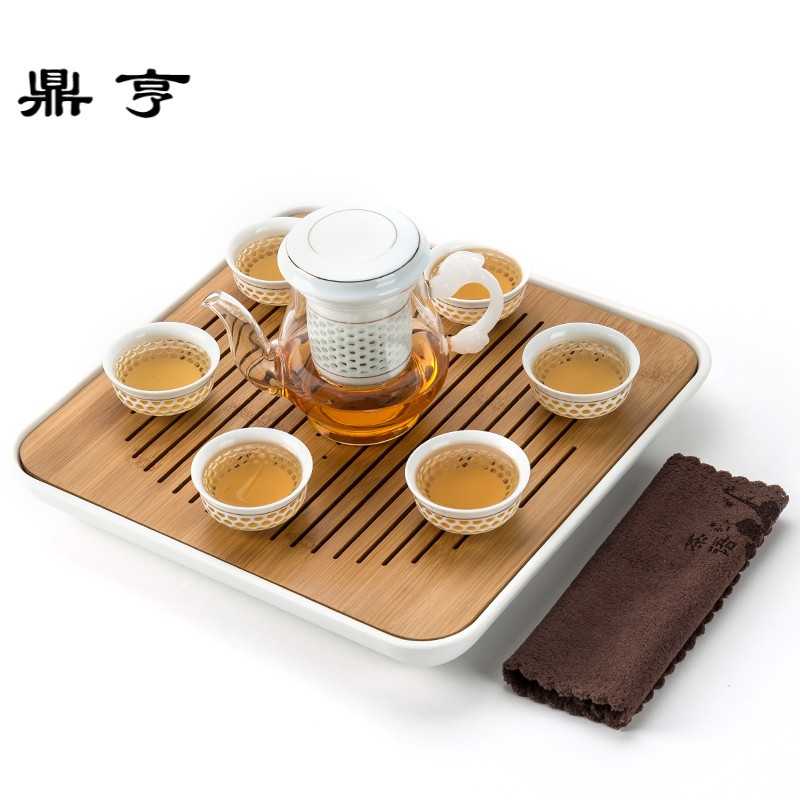 鼎亨玻璃茶壶加厚耐热泡茶具陶瓷过滤内胆花红茶壶玲珑杯功夫冲茶