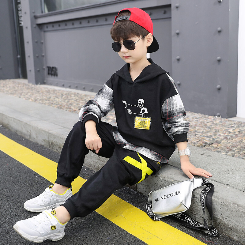 迪鲁奥diluao十一岁男孩帅秋季衣服童装儿童秋季套装11男12小男孩衣服