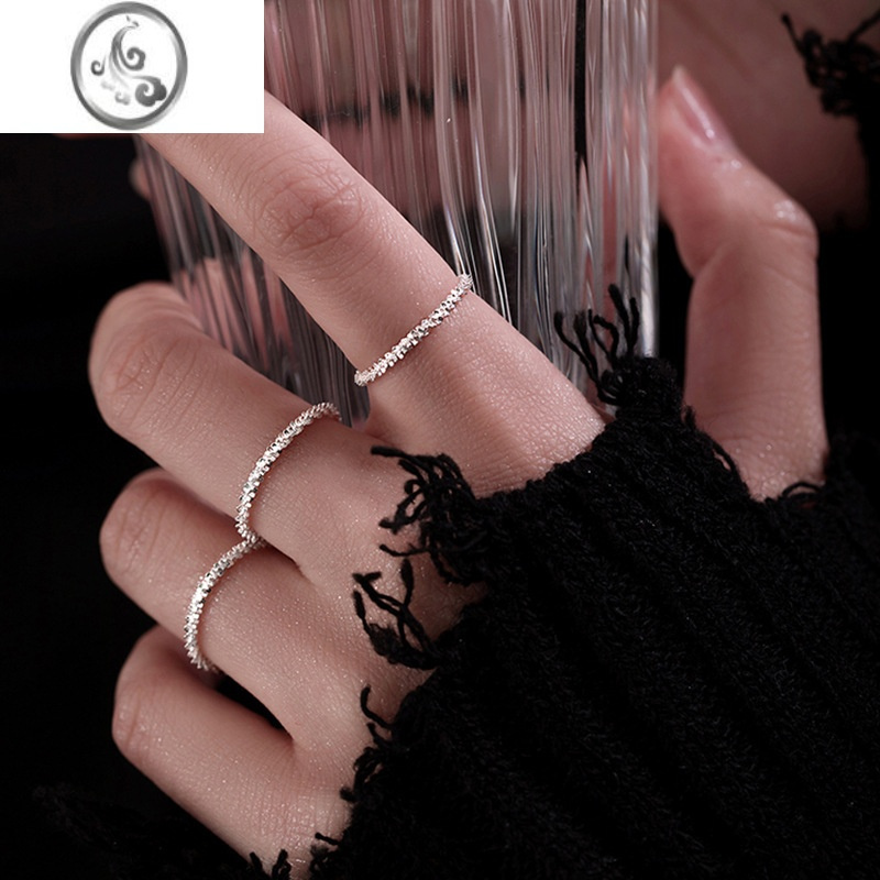 jimi满天星戒指2021年简约波光粼粼食指戒ins气质网红小众素圈指环女