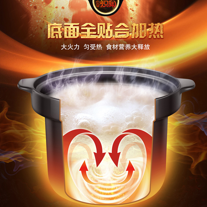 苏泊尔(SUPOR)电炖锅中华炽陶老火汤还原明火烹饪系列十二大特色功能电炖锅6L/升大容量养生锅煲汤锅DG60YC13