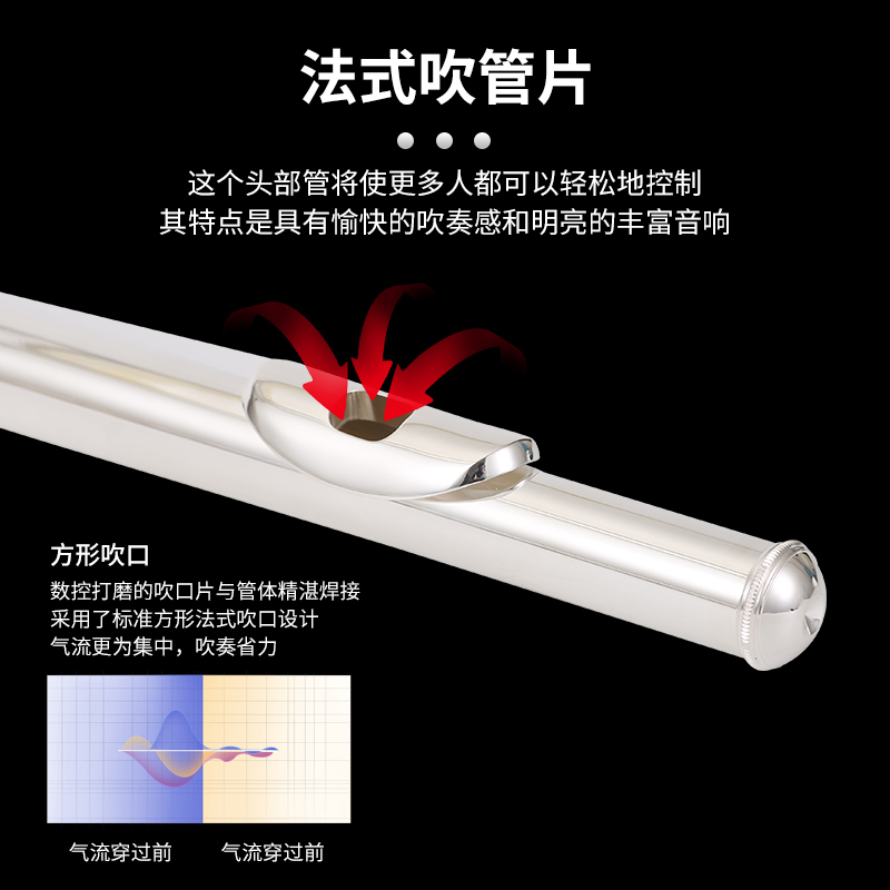 朗动(LMOVE) 长笛乐器LD-602 17开闭双用富贵银长笛学生初学儿童入门考级演奏
