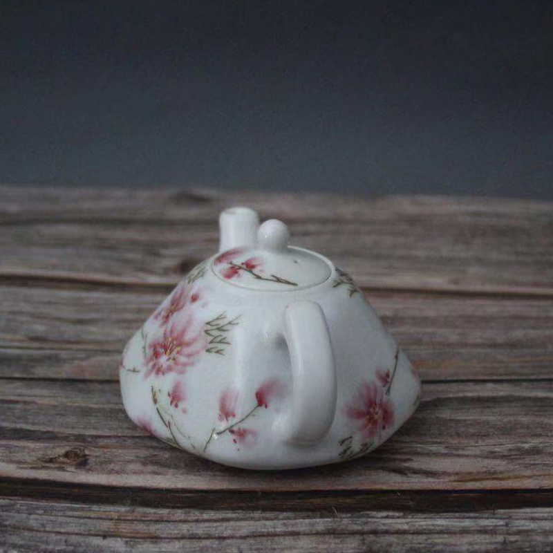 美帮汇景德镇仿古陶瓷1962年水点桃花茶壶家居装饰展柜摆件功夫茶高清大图