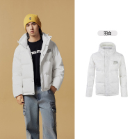 361°羽绒服男冬季男士加厚保暖连帽短羽绒服宽松休闲运动外套 3XL 羽白