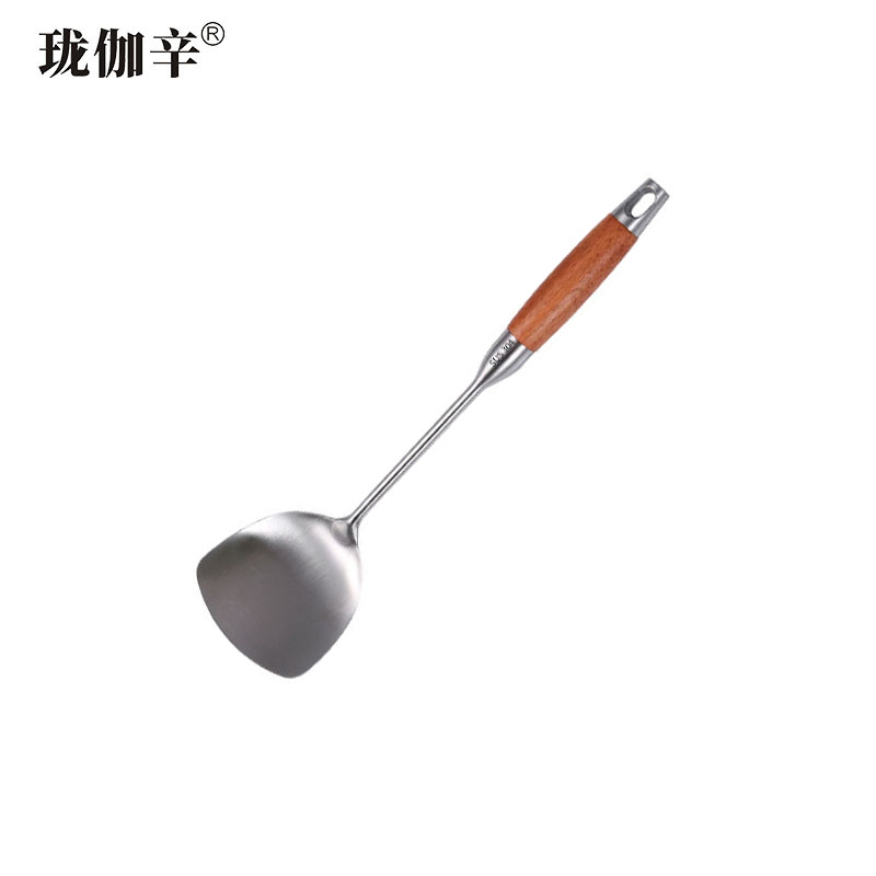 珑伽辛 304不锈钢花梨木厨房烹饪 锅铲/把高清大图