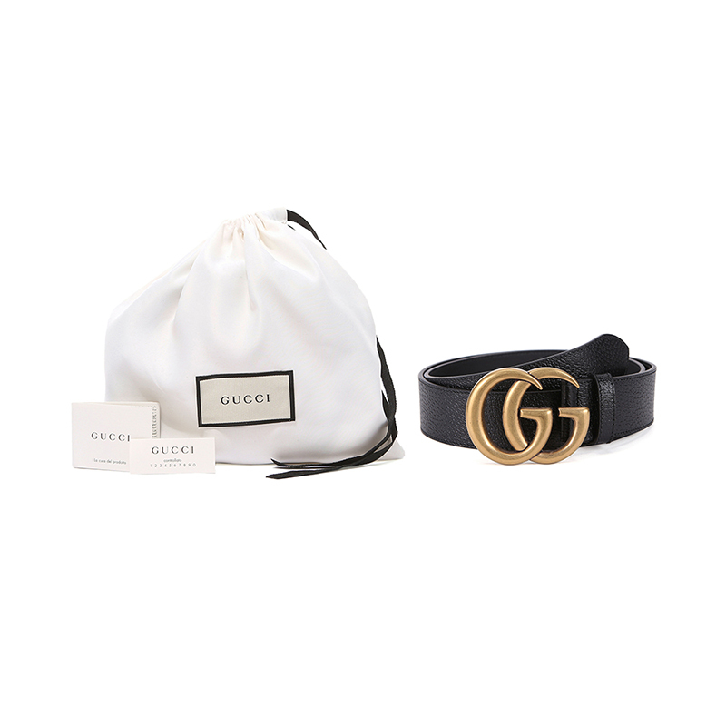 GUCCI 古驰 GUCCI腰带 2020新品 男士双G板扣牛皮皮带腰带90