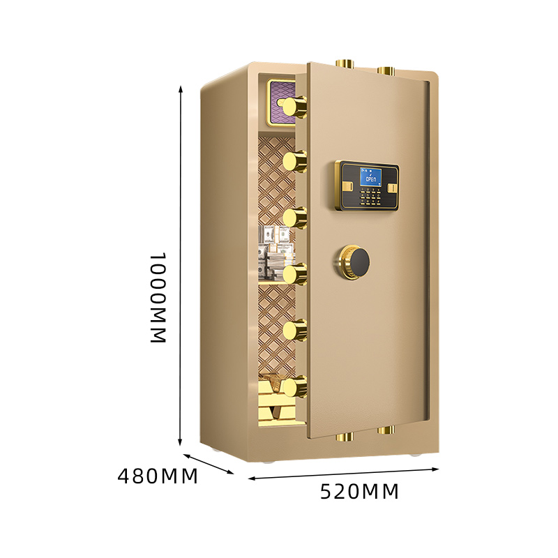 臻远ZY-NW-BXGS-51全钢实心保险柜办公防盗保险箱 高100cm金色电子款高清大图