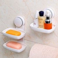 收纳用品浴室吸盘肥皂盒双层香皂盒沥水置物架壁挂卫生间皂托洗漱台架收纳盒生活日用