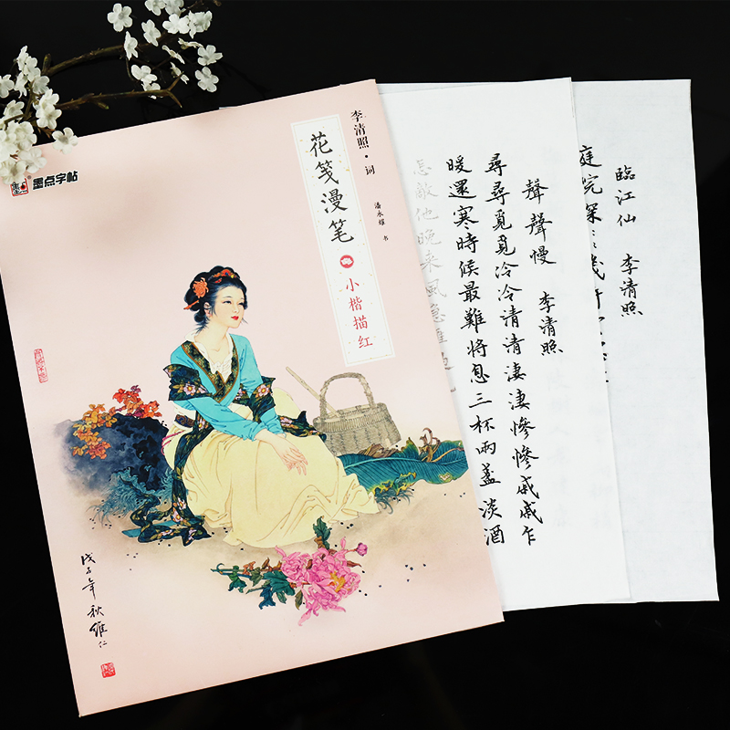 [全4册含笔]纳兰+苏轼+李清照+诗经 [正版]字帖成人初学者毛笔书法练习纸作品纸宣纸描红花间漫笔簪花小楷书抄经本诗经字高清大图