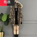 YIBUSHENG大码女装2023季新款减龄开衫时尚防晒衣衬衫吊带连衣裙两件套带 3XL 豹纹衬衫单件