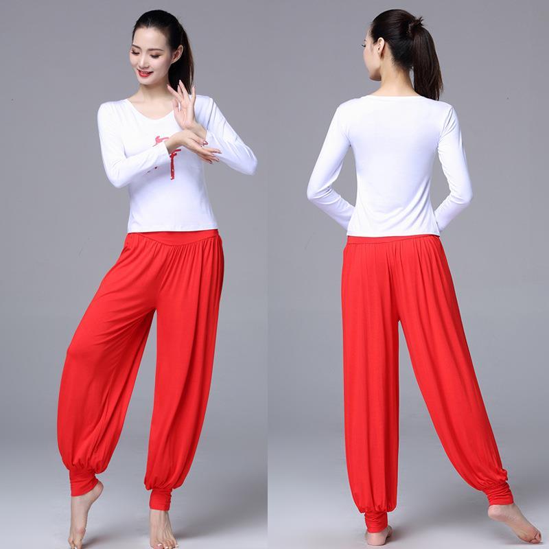 2019新款广场舞服装新款套装莫代尔长袖灯笼裤练功服秧歌服臻依缘