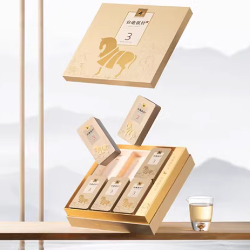 八马茶业(BAMA TEA)紫金白兰·3年白毫银针(原料年份2019)-180克(6盒)高清大图