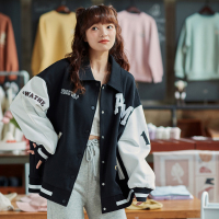 [2.5折价110元]唐狮新款棒球服外套女春秋季美式复古百搭夹克炸街女短外套