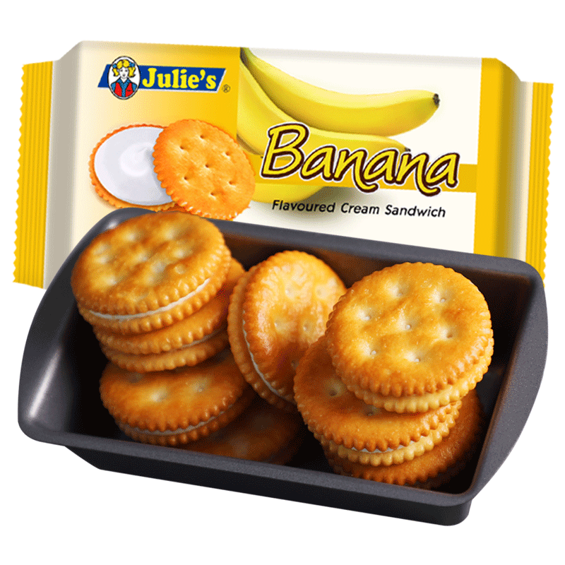 马来西亚进口Julies茱蒂丝香蕉味夹心饼干早餐代餐零食100g
